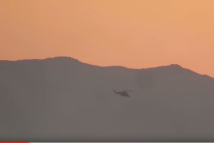 В сети опубликовали видео крушения вертолета с российскими летчиками в районе Пальмиры