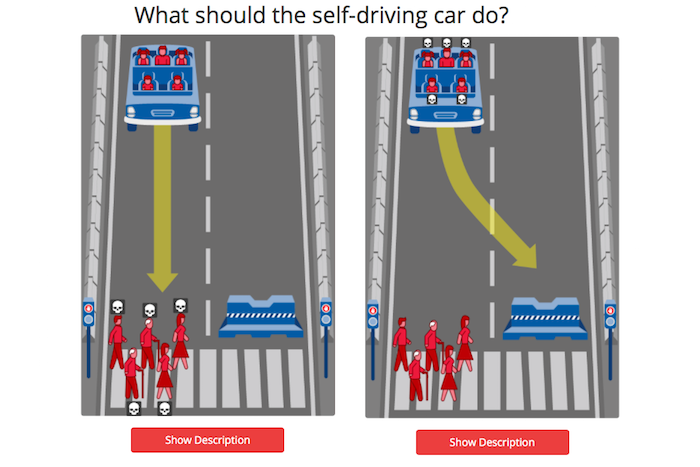 Симулятор принятия моральных решений: кого ты убьешь — пешехода или пассажира беспилотного автомобиля?