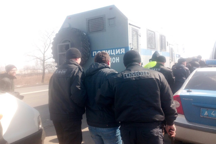 На протестной акции в Петербурге задержали восьмерых дальнобойщиков, UPD