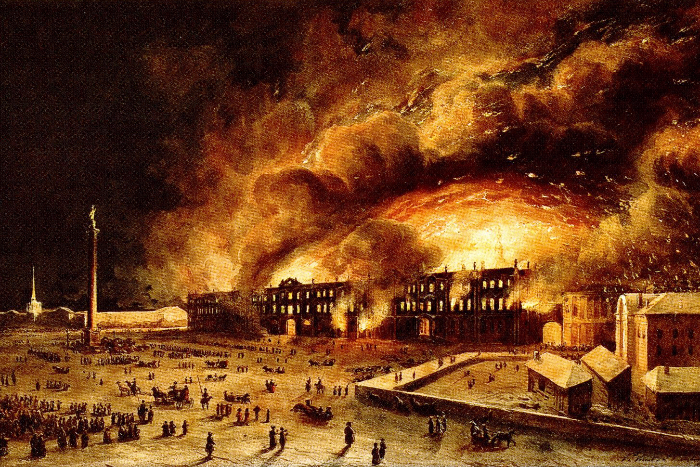 «Торжественно-печальны были последние часы феникса-здания»: как 180 лет назад в Зимнем дворце случился один из крупнейших пожаров в истории Петербурга