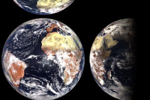 Роскосмос опубликовал снимки Земли, сделанные с трех ракурсов одновременно. Посмотрите, как выглядит наша планета 🌍