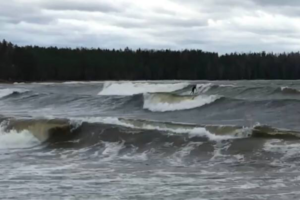 Петербургские серферы отправились на Финский залив в шторм. Показываем, как они покоряли высокие волны 🌊