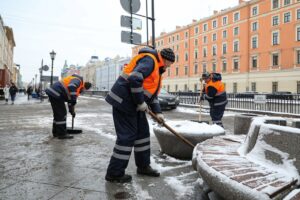 В Петербурге сильный снегопад. На дорогах образовались 7-балльные пробки