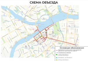 Проведение парада в честь Дня Победы перекроет движение в центре Петербурга 8 и 9 мая